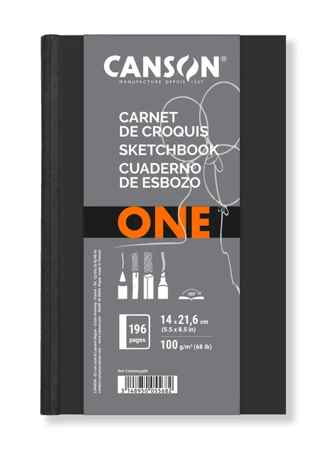 Schetsboek Canson Art Book One hardcover 98vel 100gr 140x216mm wit