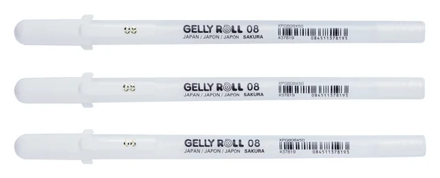 Gelschrijver Sakura Gelly Roll Classic 08 set à 3 stuks wit