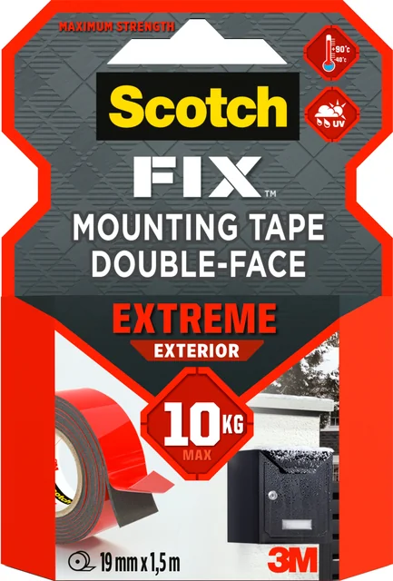 Plakband Scotch Extreme Exterior 19mm x 1,5m dubbelzijdig