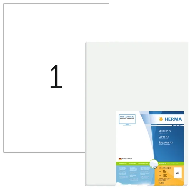 Etiket HERMA 8692 A3 420x297mm 100 stuks