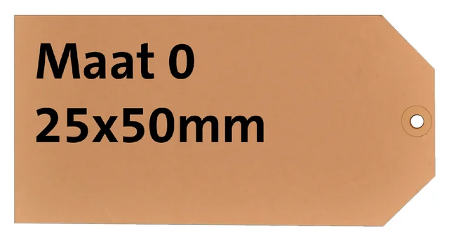 Label HF2 nr 0 200gr 25x50mm bruin 1000 stuks