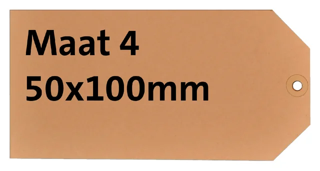 Label karton nr 4 200gr 50x100mm chamois 1000 stuks
