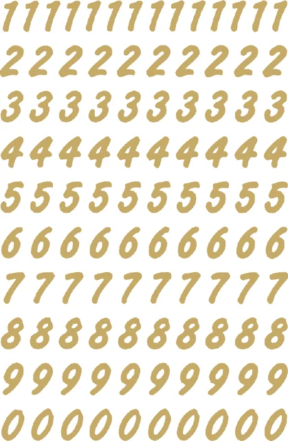 Etiket HERMA 4151 8mm getallen 0-9 goud op transparant 200 stuks