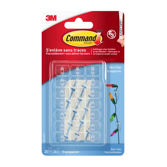 Sierklemmen Command 17026CLR inclusief bevestigingsstrip transparant