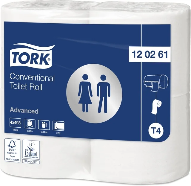 Toiletpapier Tork T4 Advanced 2-laags 493 vel wit 120261