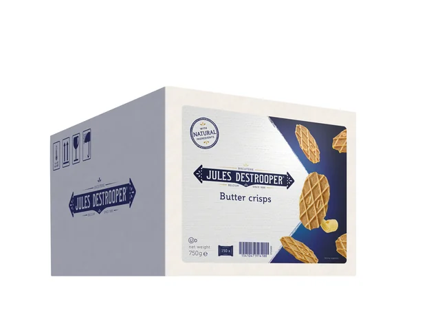 Koekjes Jules Destrooper natuurboterwafels doos 150 stuks