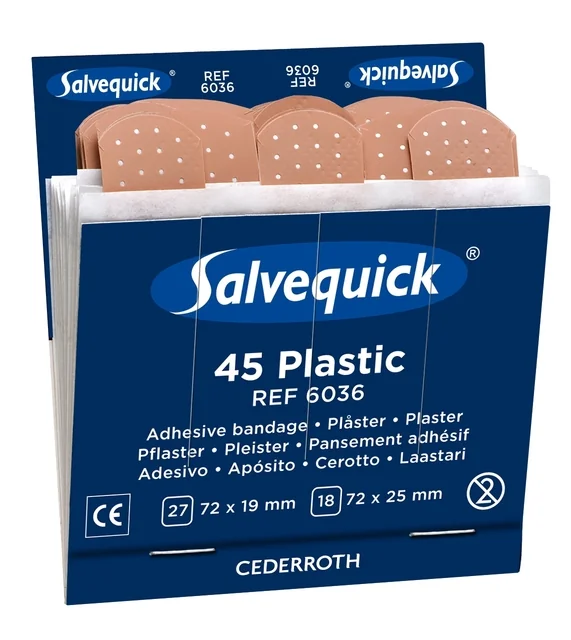 Pleisters Salvequick navulling plastic 6x 45 stuks