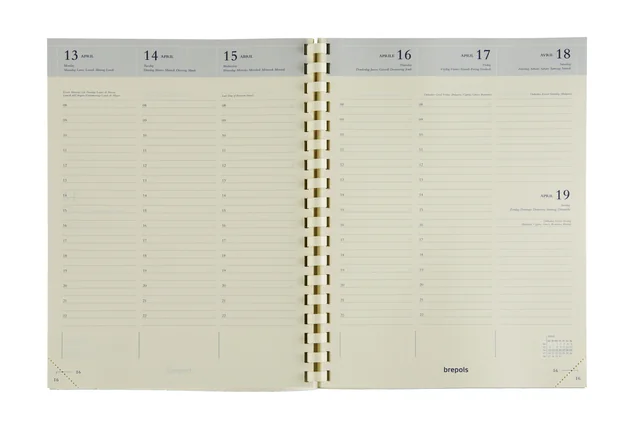 Agendavulling 2027 Brepols Timing 7dagen/2pagina's crème