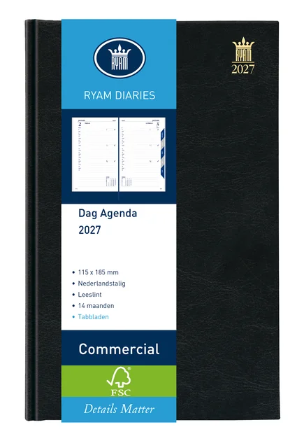 Agenda 2027 Ryam Commercial Mundior 1dag/1pagina zwart