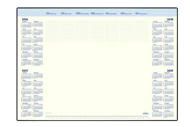 Onderlegblok 2027 Brepols Desk Mate 7dag/1pag 412x590x8mm 35vel houder