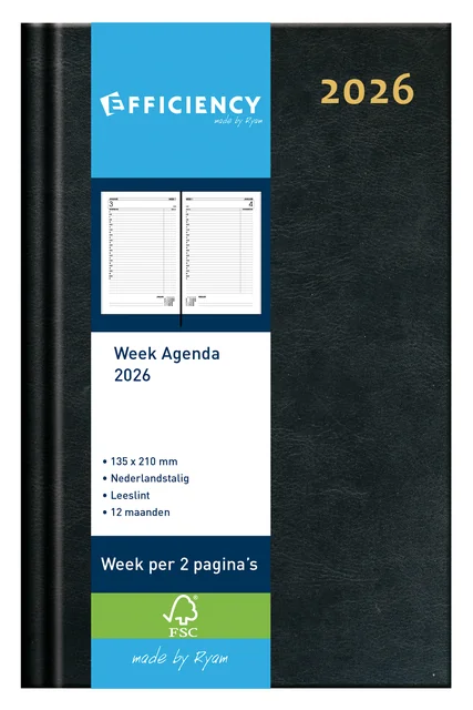 Agenda 2027 Ryam Efficiency Baladek 7dagen/2pagina's zwart