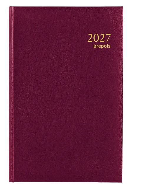 Agenda 2027 Brepols Saturnus Luxe 1dag/1pagina bordeaux