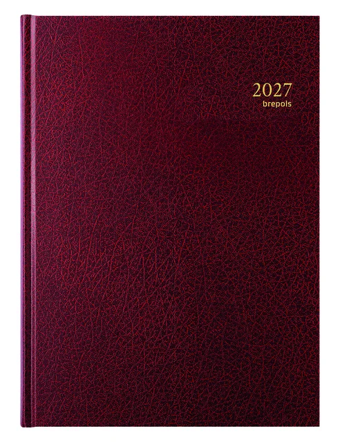 Agenda 2027 Brepols Bremax Santex A4 1dag/2pag 8 kolommen bordeaux