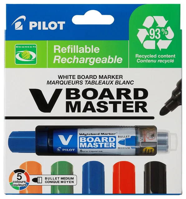 Whiteboardmarker PILOT Begreen rond medium assorti 5 stuks