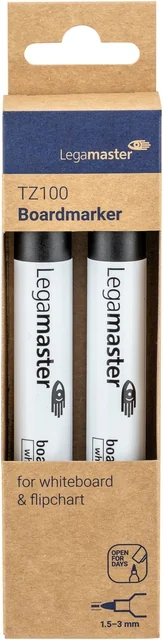 Whiteboardmarker Legamaster TZ 100 rond 1.5-3mm zwart blister à 2st