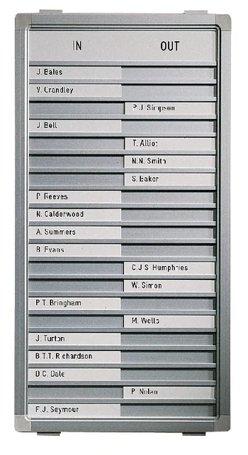 Aan-afwezigheidsbord Legamaster 540x260mm 20 namen